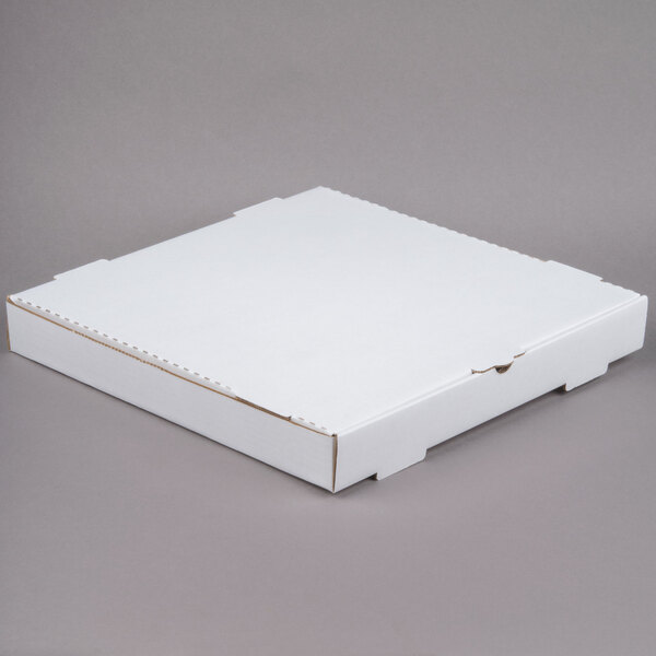 16" x 16" x 2" White Customizable Corrugated Plain Pizza / Bakery Box - 50/Bundle