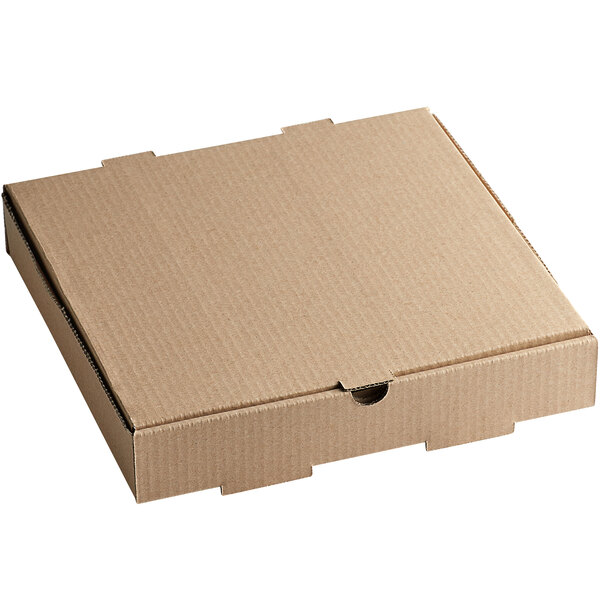 12" x 12" x 2" Kraft Customizable Corrugated Plain Pizza / Bakery Box - 50/Bundle