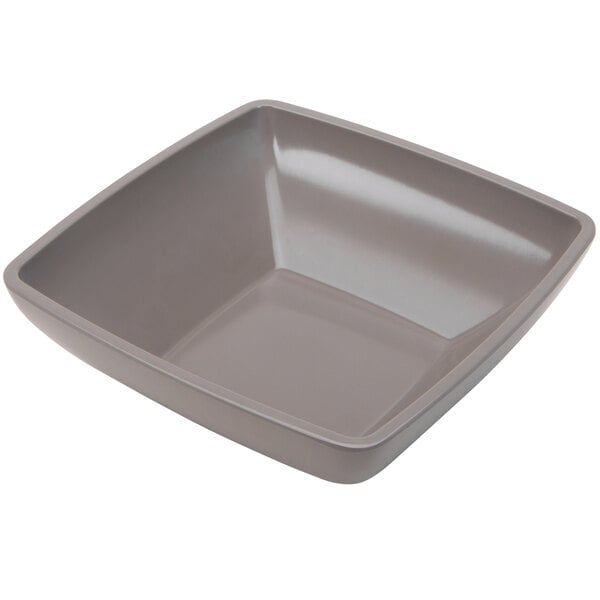 A square grey Delfin melamine bowl.