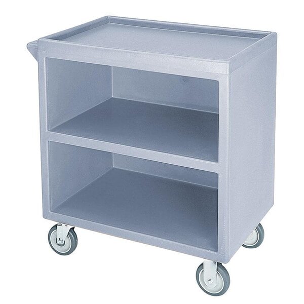 Cambro BC330401 Slate Blue Three Shelf Service Cart with Three Enclosed Sides - 33 1/8" x 20" x 34 5/8"