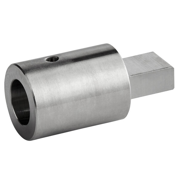 A Sunkist stainless steel male coupling for juicers with a threaded end.
