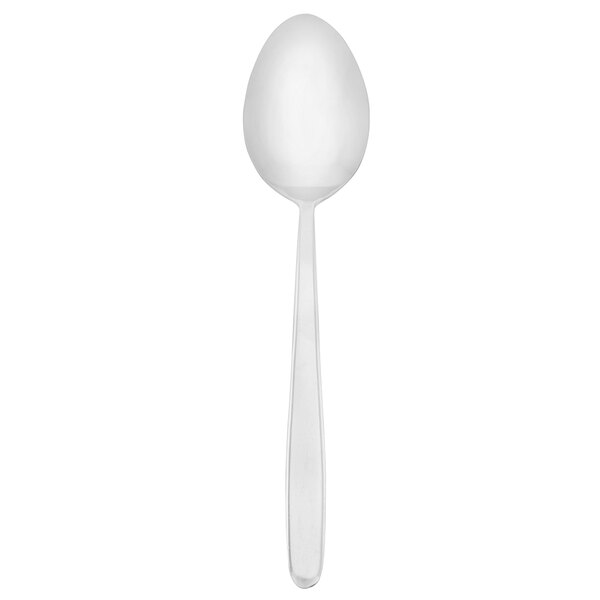 A Walco stainless steel serving spoon with a white handle and bowl.