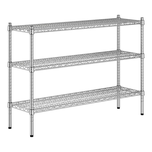 A Regency stainless steel wire shelving kit with three shelves.