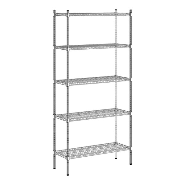 A Regency stainless steel wire shelving kit with four shelves.