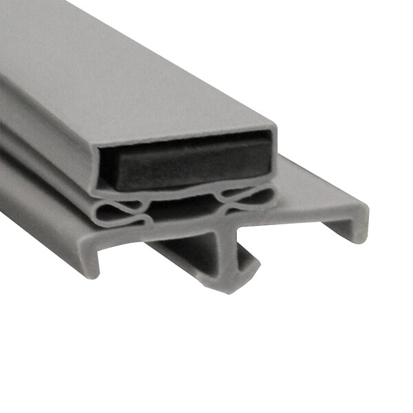 A grey rubber strip with two holes for a Beverage-Air 703-963D-04 equivalent door gasket.