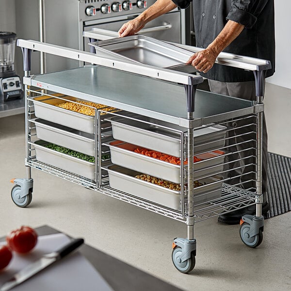 Metro Prepmate MultiStation with 11 Accessories and Solid Galvanized Stainless Steel Cart and Super Erecta Pro Shelving - 18" x 48"