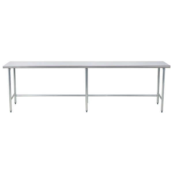Advance Tabco TAG-2410 24" x 120" 16 Gauge Open Base Stainless Steel Commercial Work Table
