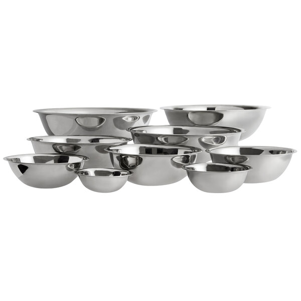 Vollrath 9 Piece Standard Weight Stainless Steel Mixing Bowl Set 9/Set