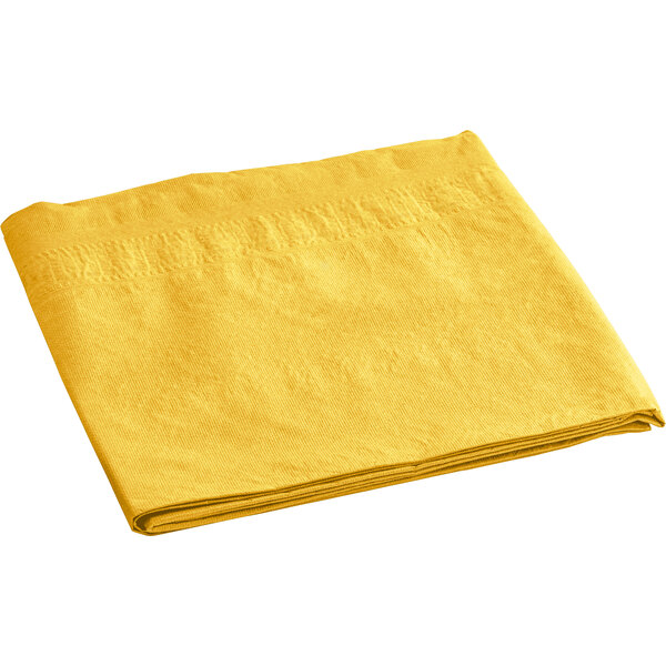 Hoffmaster 220640 54" x 108" Cellutex Sun Yellow Tissue / Poly Paper Table Cover 25/Case