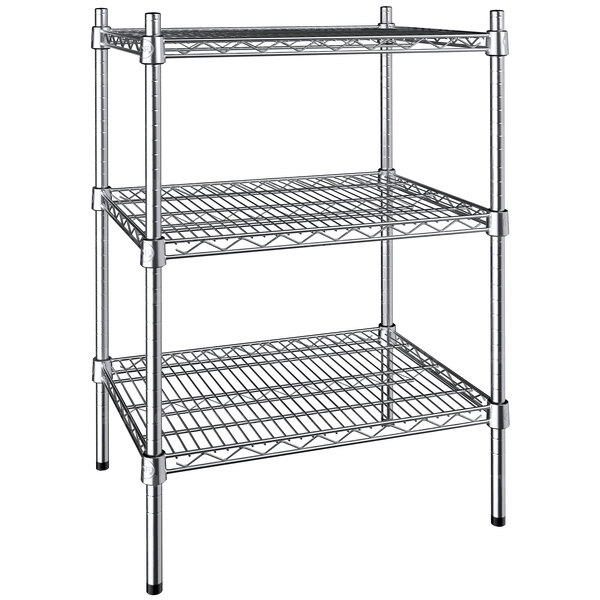3-Sided Commercial Stainless Steel Wall Mount Shelf 18 x 24 NSF 