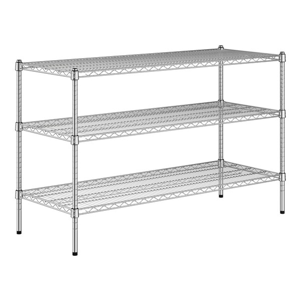 A Regency wire shelving kit with three shelves.
