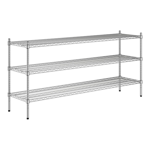 A Regency chrome wire shelving kit with three shelves.