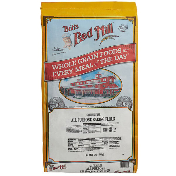 A bag of Bob's Red Mill gluten-free all-purpose baking flour.