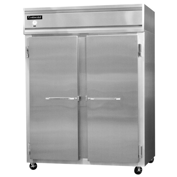 A large stainless steel Continental Refrigerator with two doors.