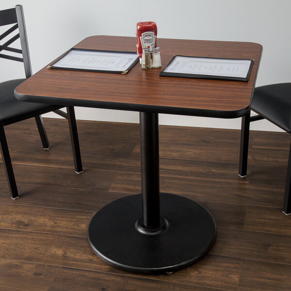 36'' Square Restaurant Table Top with Natural or Walnut Reversible Laminate Top 