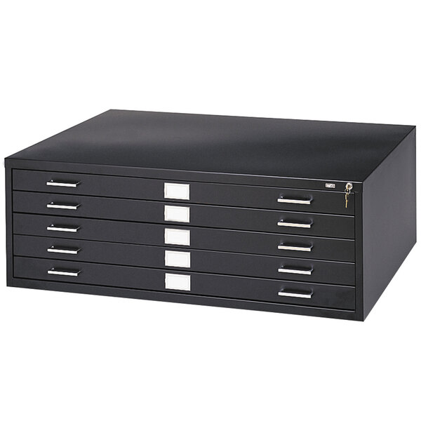 Safco 4994BLR 5Drawer Black Steel Flat File for 24" x 36