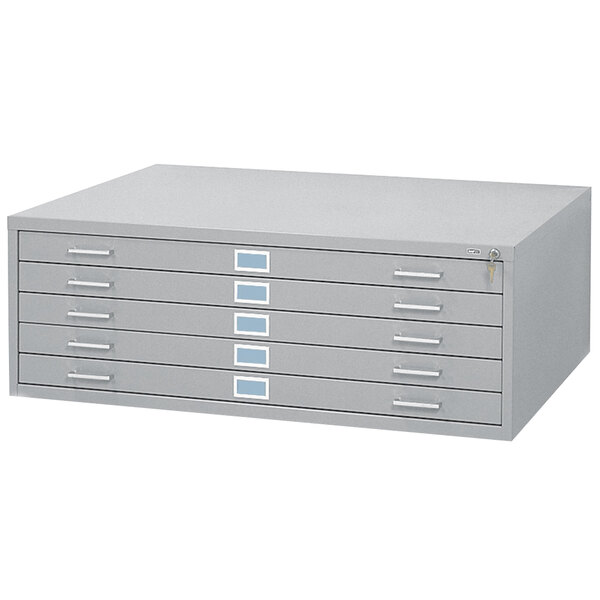 Safco 4996GRR 5Drawer Gray Steel Flat File for 30" x 42" Documents