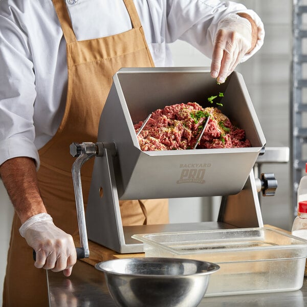 Backyard Pro BSMM-20T Butcher Series 20 lb. / 4.2 Gallon Manual Tilting Meat  Mixer with Removable Paddles