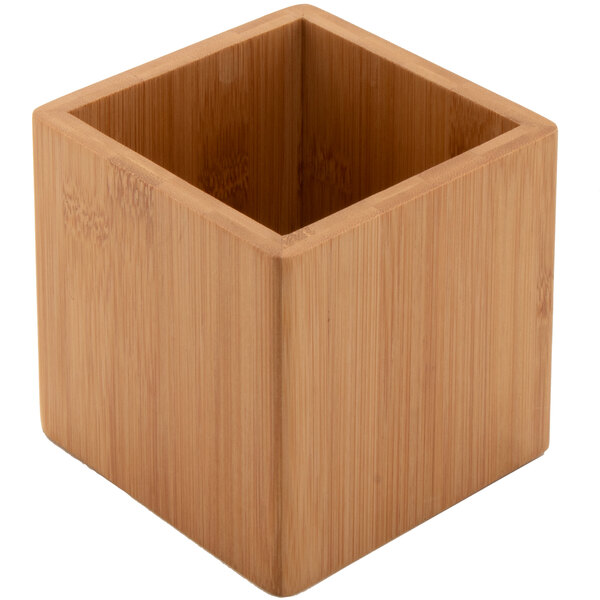 GET WB-444-UR Curator 4" x 4" Square 21 oz. Wood Storage Jar