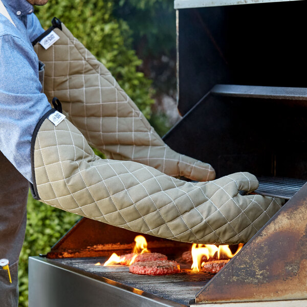 Oven mitts - Finger protection for pot holders in kitchens, cooking, baking,  barbecuing - Heat resistant mitts, outdoor cooking insulation mitts