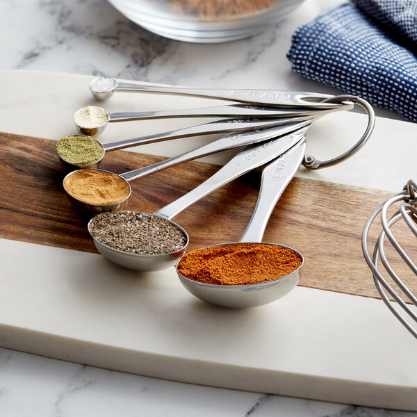 Vollrath 46588 Stainless Steel Measuring Spoon Set - 6 Piece