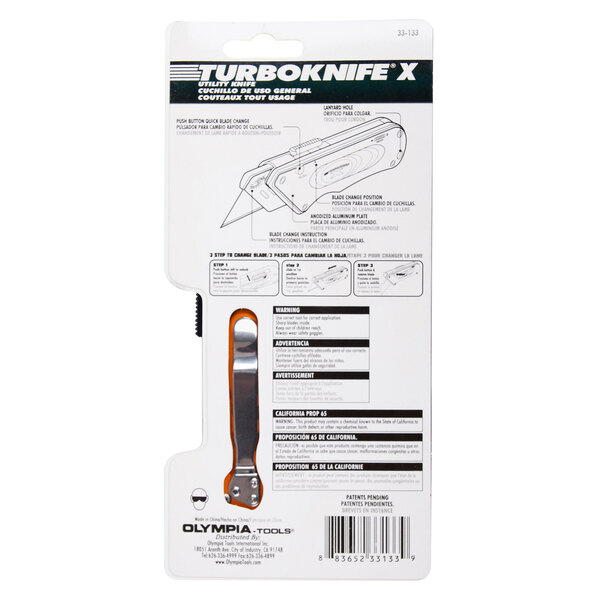 Olympia Tools 33133 Turboknife X Yellow Utility Knife
