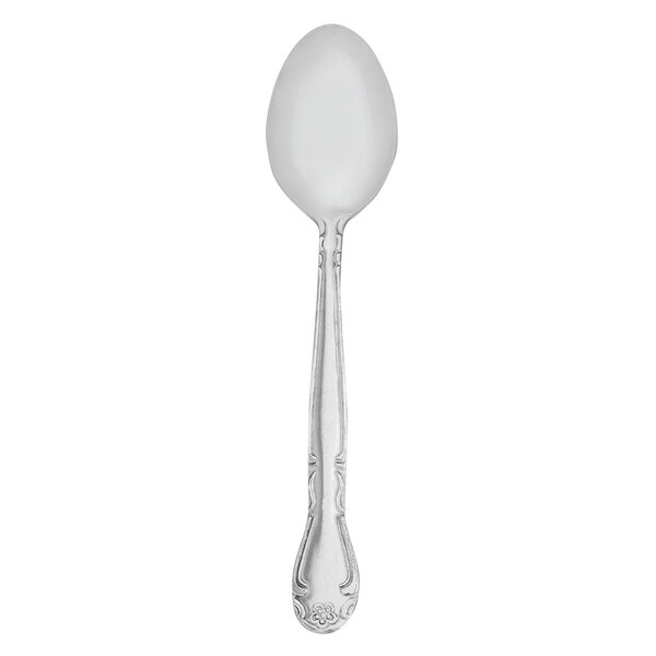 A Walco stainless steel medium weight children's teaspoon with a handle.