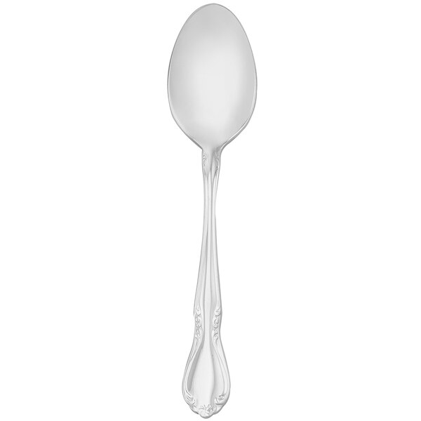 A silver Walco 9101 Illustra stainless steel teaspoon on a white background.