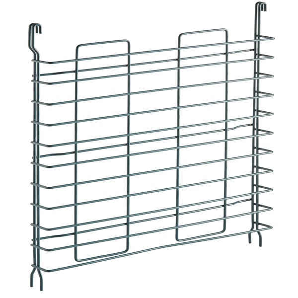 A Regency metal wire sheet pan organizer with several compartments.
