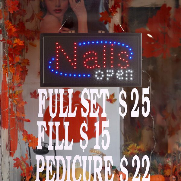 LED Nails Spa Waxing Sign for Business Displays Rectangle Electronic Ligh - 1