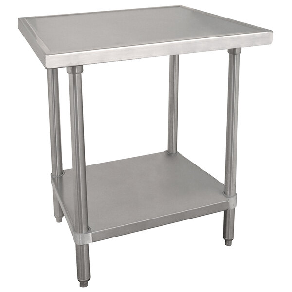 Advance Tabco VSS-300 30" x 30" 14 Gauge Stainless Steel Work Table with Stainless Steel Undershelf