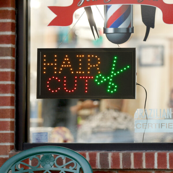 "HAIR CUT" Large LED Window Hair Salon Sign 