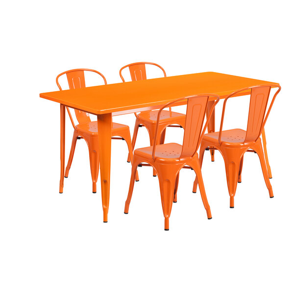 outdoor plastic table and 4 chairs