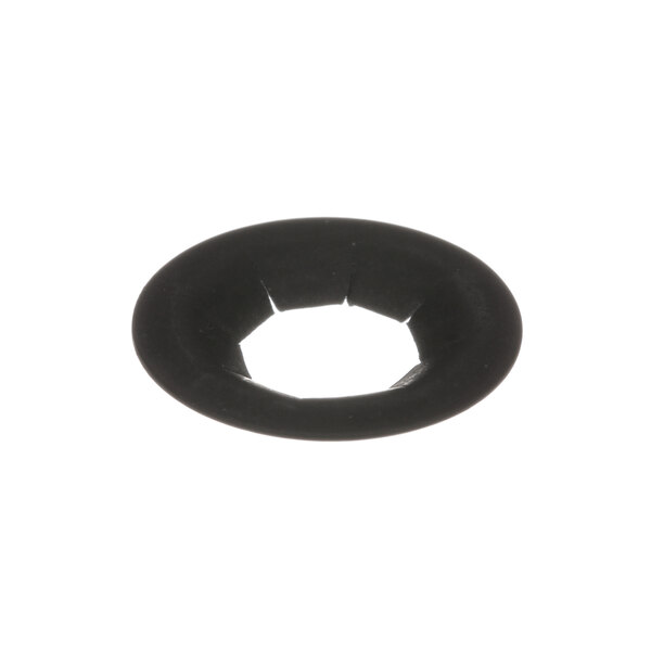 A black rubber ring with a hole in the middle.