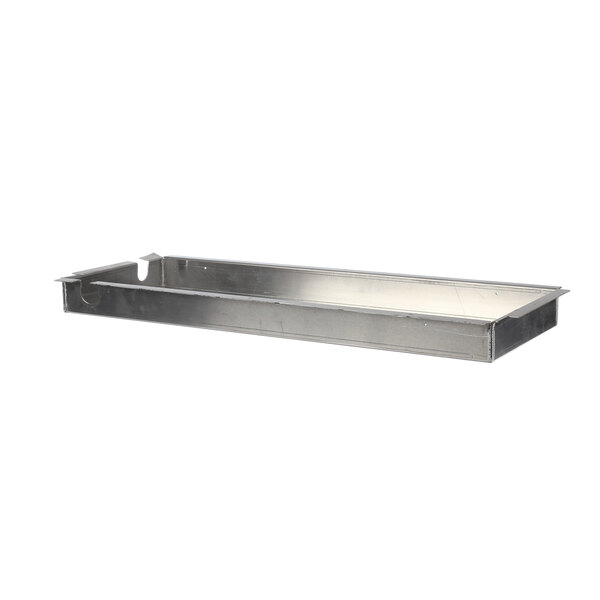 A stainless steel Heatcraft condensate drain pan.