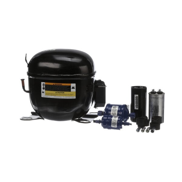 An Ice-O-Matic air compressor kit with black parts.