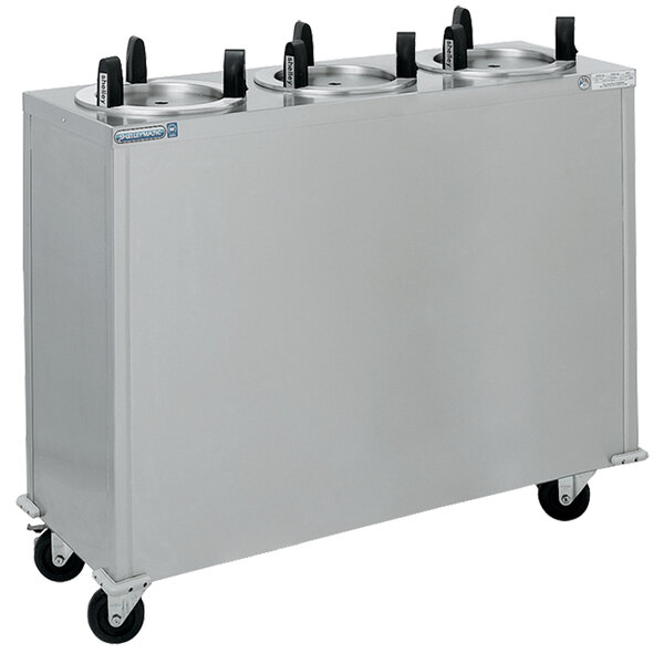 Delfield CAB3-500ET Even Temp Mobile Enclosed Three Stack Heated Dish Dispenser / Warmer for 3" to 5" Dishes - 208V