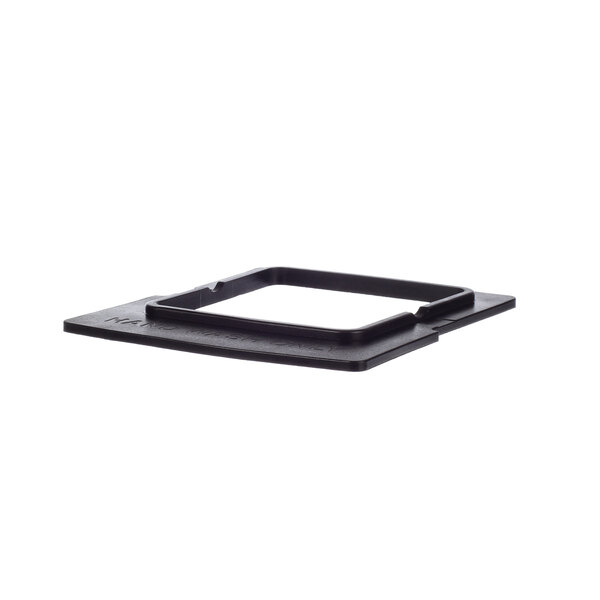 A black rectangular Vitamix isolation gasket with a hole.