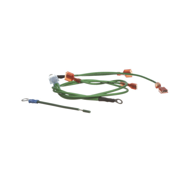 A Duke ground harness with green and blue wires and an orange connector.