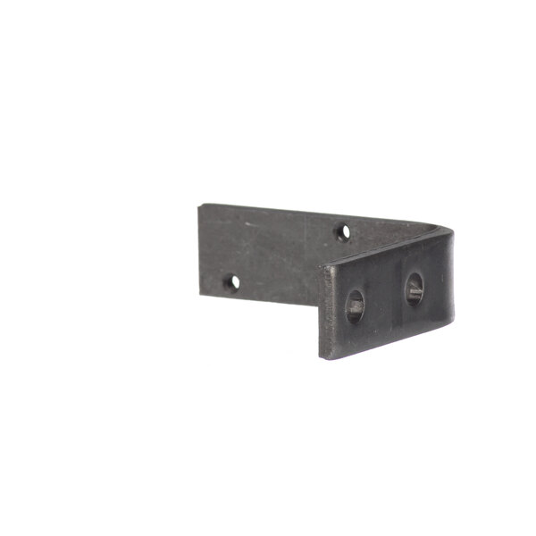 A black metal Hobart bowl travel switch bracket with holes.