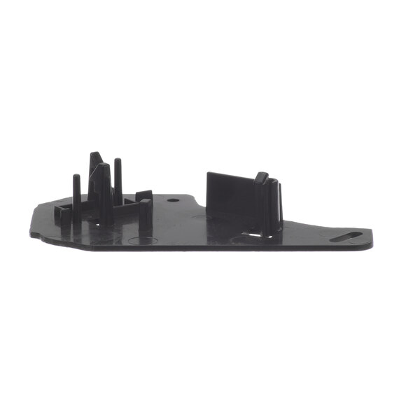 A black plastic bracket with two clips.