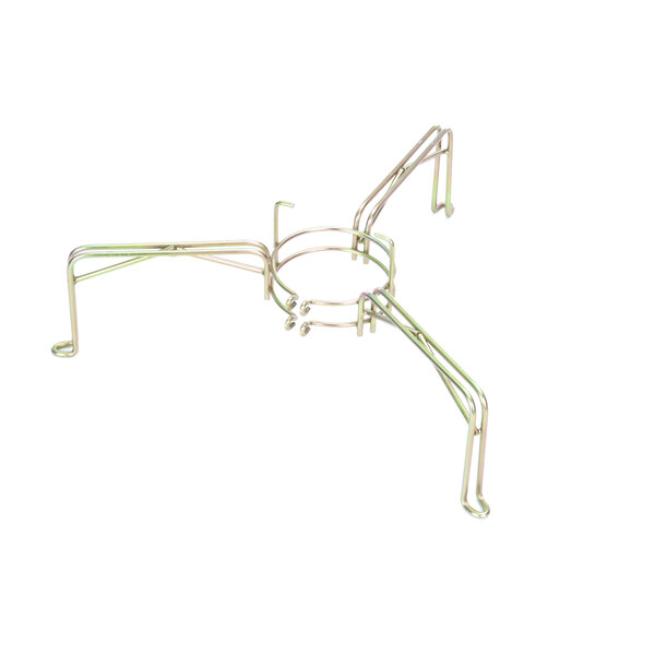 A metal wire frame with four arms and a handle.