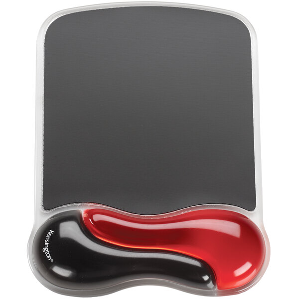 Kensington K62402AM Duo Gel Black / Red Mouse Pad with Wrist Rest