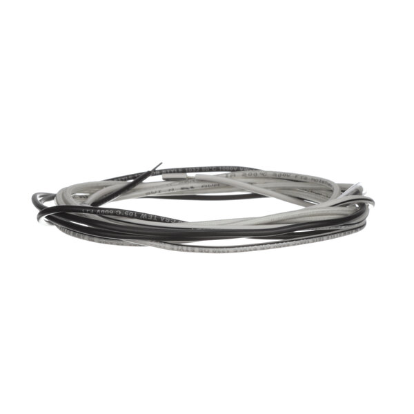 A black and white cable with a silver wire connected to an Anthony Frame Heater.