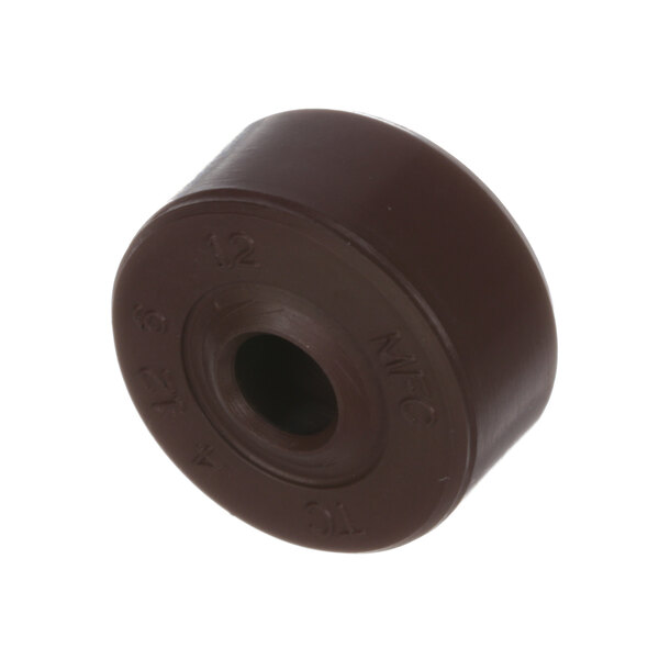 A round brown rubber seal with a hole in the middle.