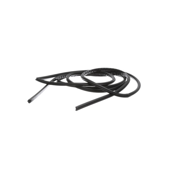 A black rubber gasket with a black cord.