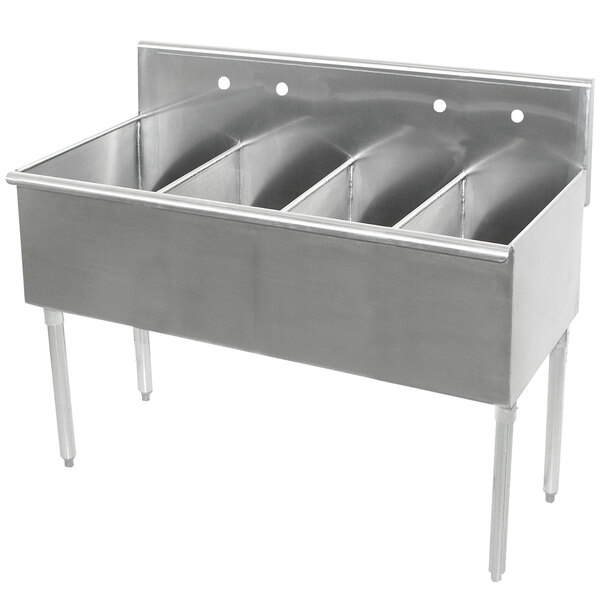 Advance Tabco 4-4-48 Four Compartment Stainless Steel Commercial Sink - 48"