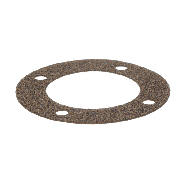 A close-up of a brown American Dish Service drain seat gasket with holes.