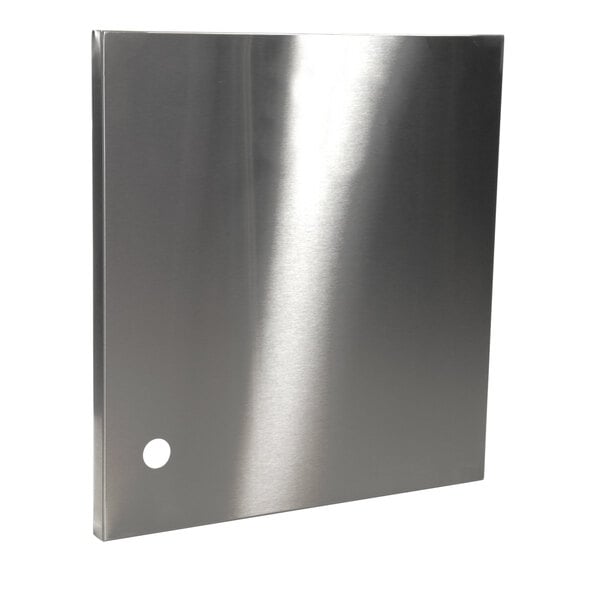 A stainless steel Blodgett top panel with a hole in it.