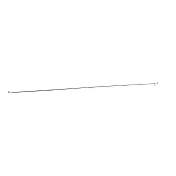 A long thin metal rod with white screws.